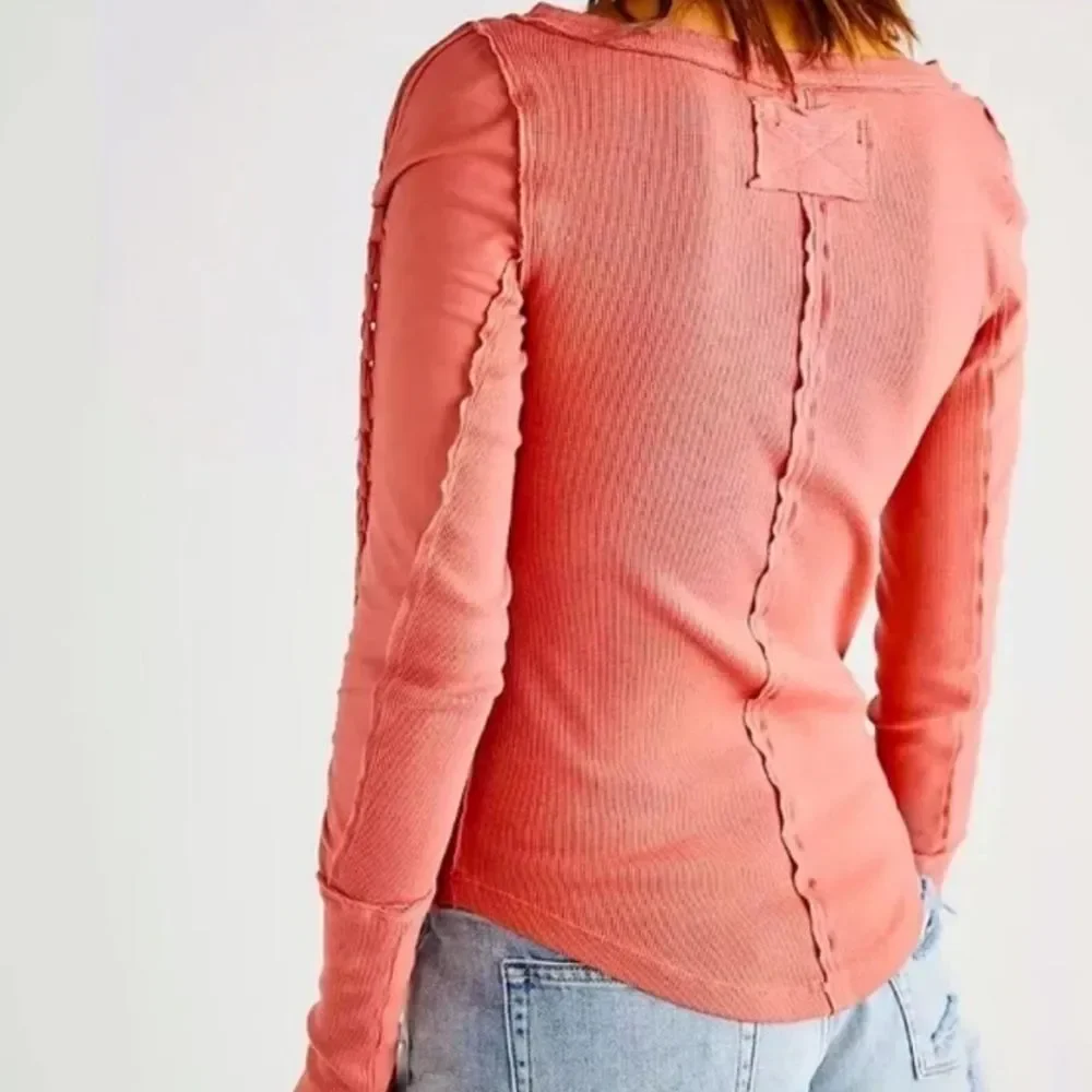 Free People We The Free Daisy Chain Cuff Ribbed Top